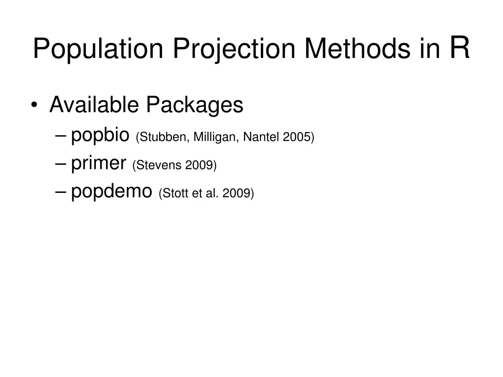 population projection methods in r