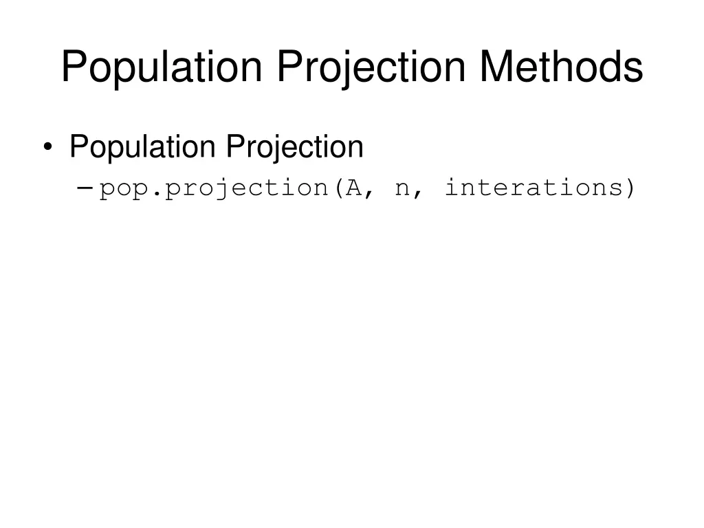 population projection methods