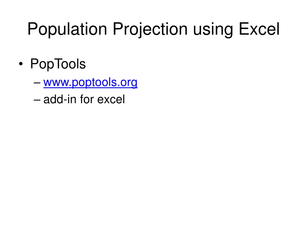 population projection using excel