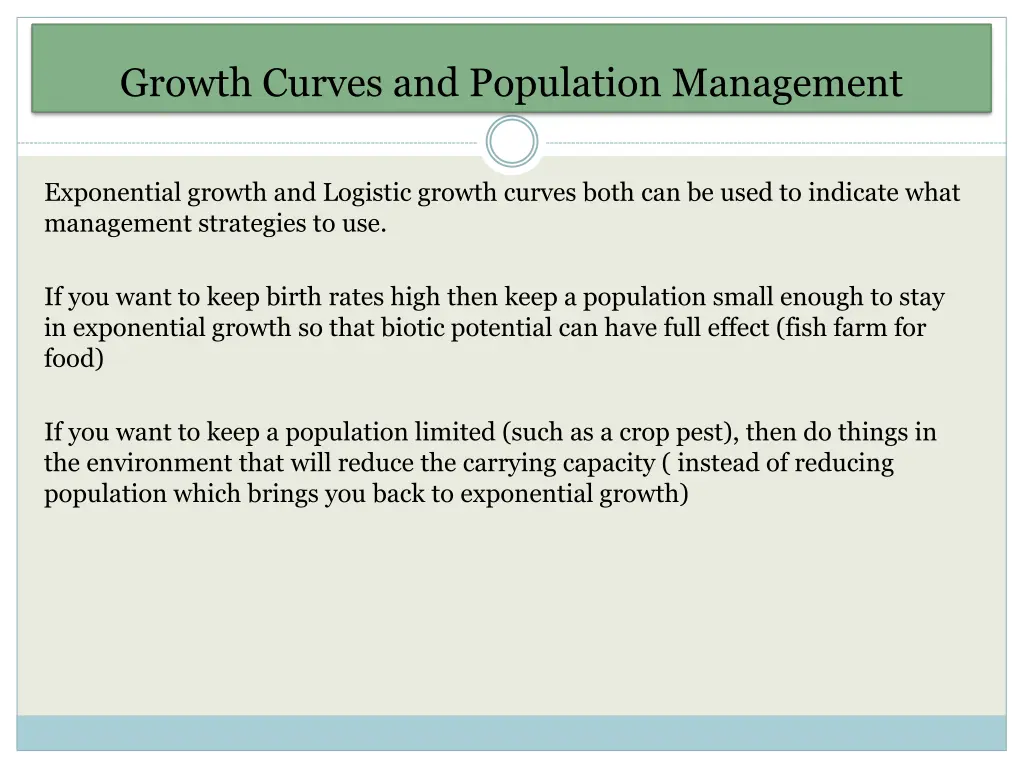 growth curves and population management