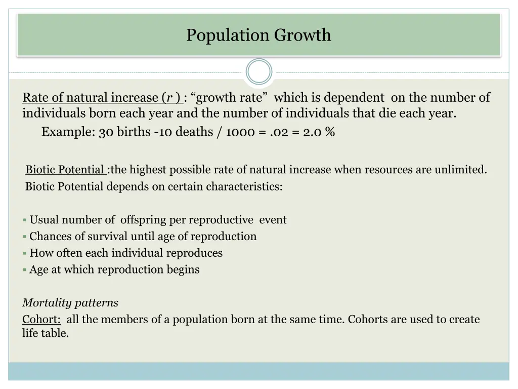 population growth