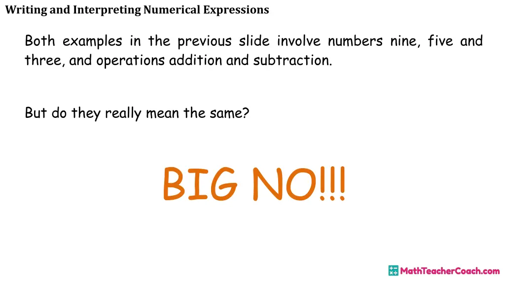 writing and interpreting numerical expressions 12