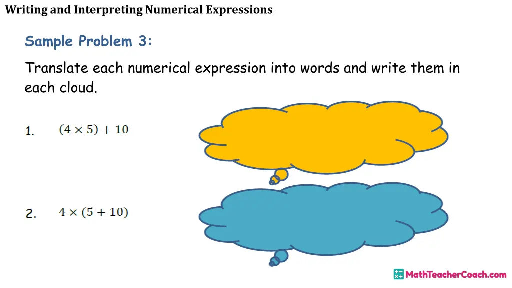 writing and interpreting numerical expressions 22