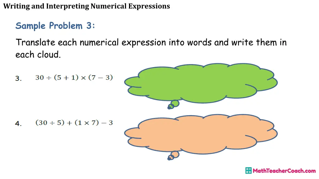 writing and interpreting numerical expressions 23