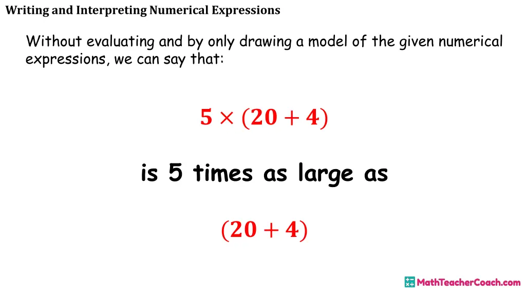 writing and interpreting numerical expressions 27