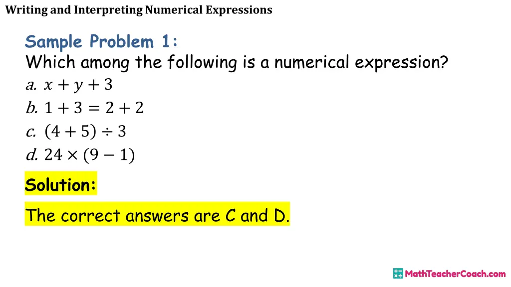 writing and interpreting numerical expressions 5