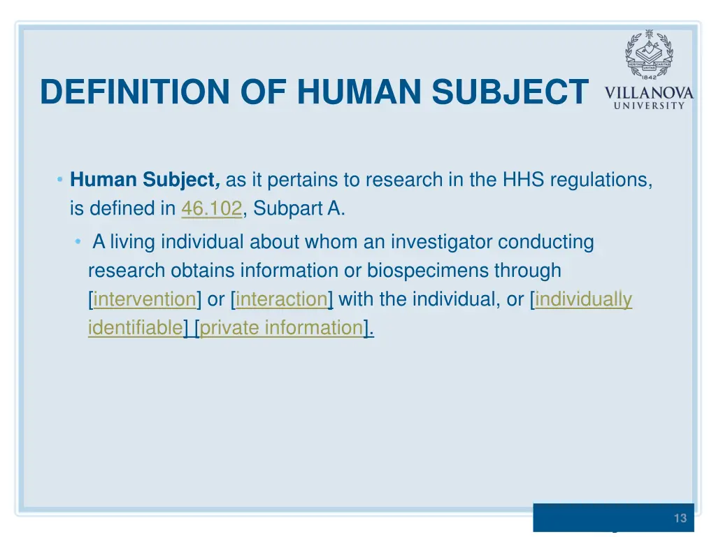 definition of human subject