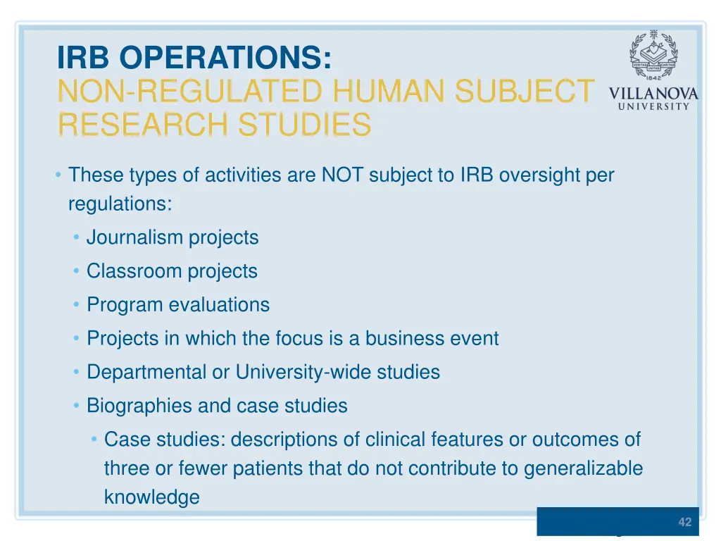 irb operations non regulated human subject