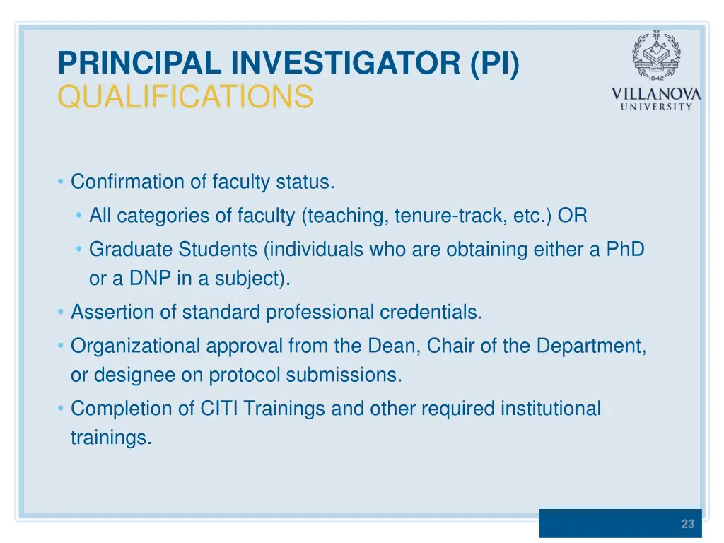 principal investigator pi qualifications 1