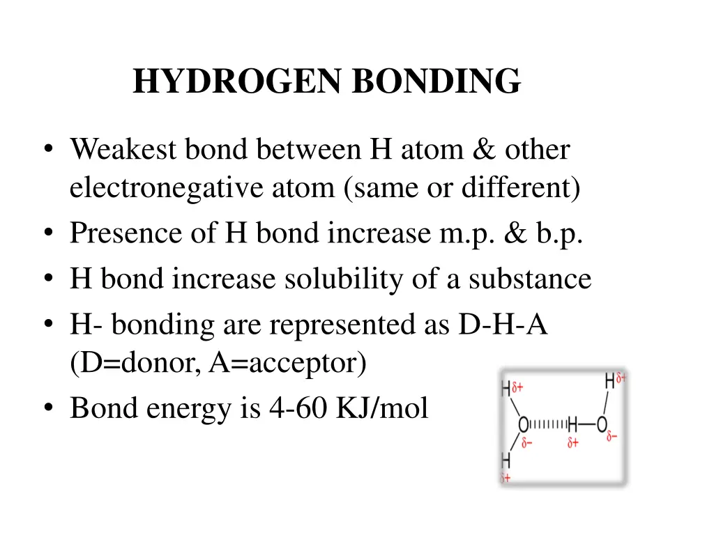 hydrogen bonding