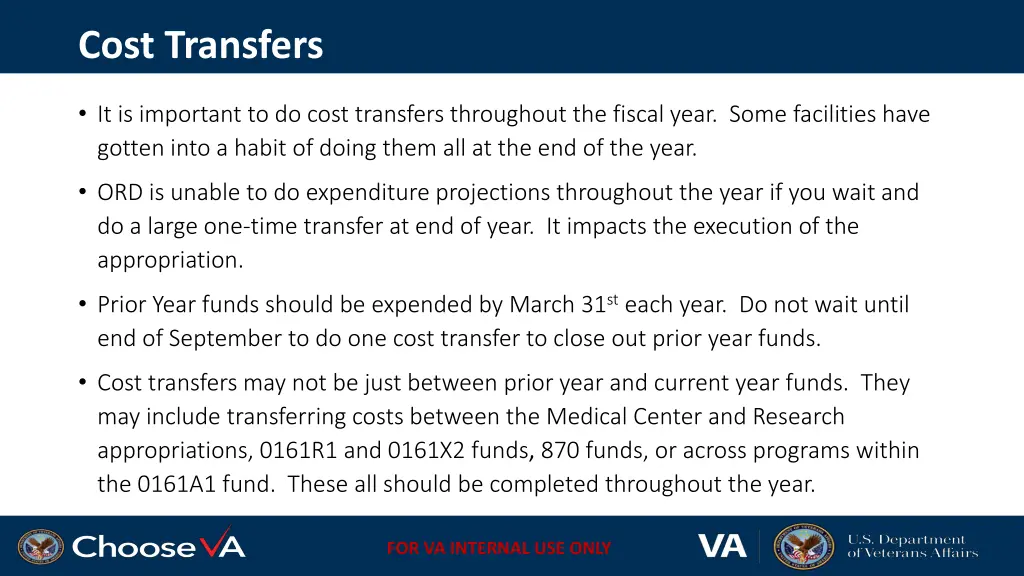 cost transfers