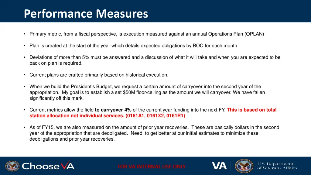 performance measures