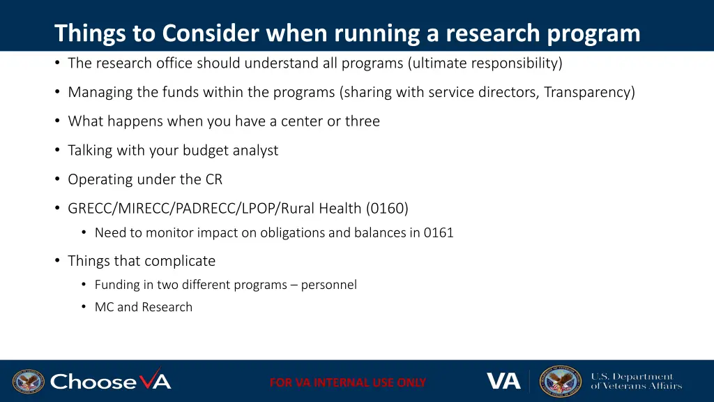 things to consider when running a research