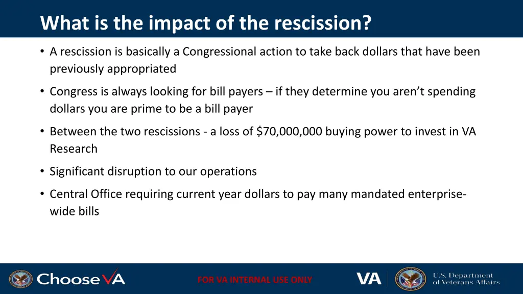 what is the impact of the rescission