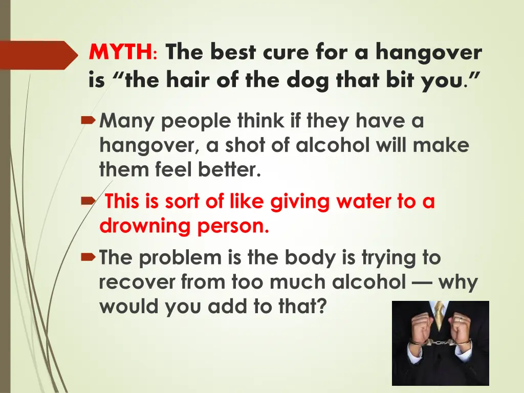 myth the best cure for a hangover is the hair