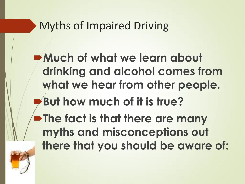 myths of impaired driving 1