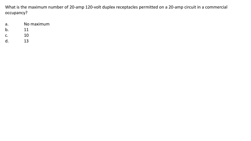 what is the maximum number of 20 amp 120 volt