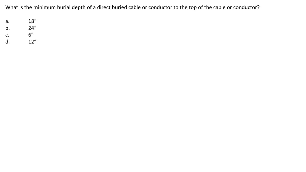 what is the minimum burial depth of a direct