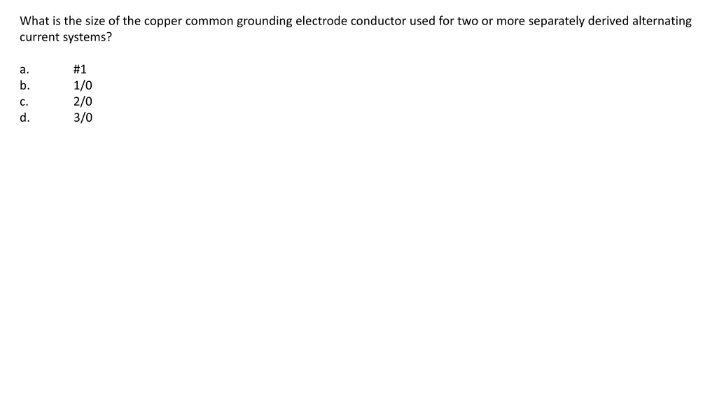 what is the size of the copper common grounding