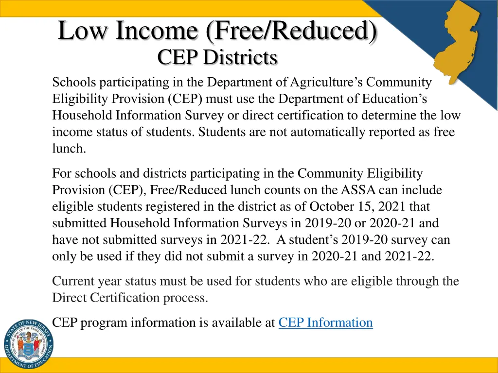 low income free reduced cep districts schools