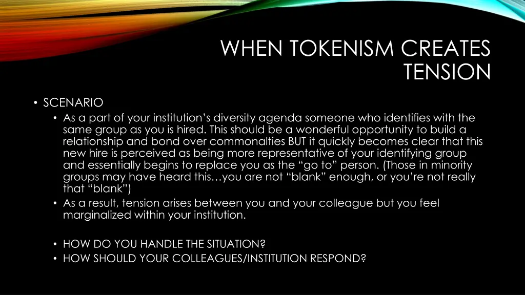 when tokenism creates