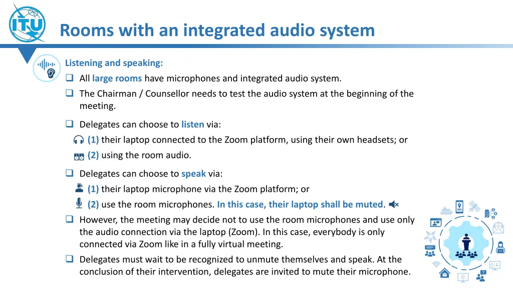 rooms with an integrated audio system