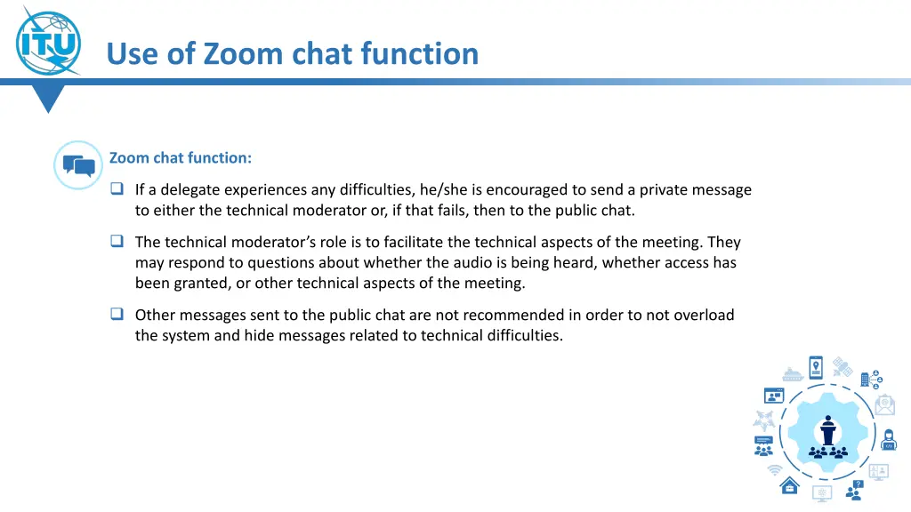 use of zoom chat function