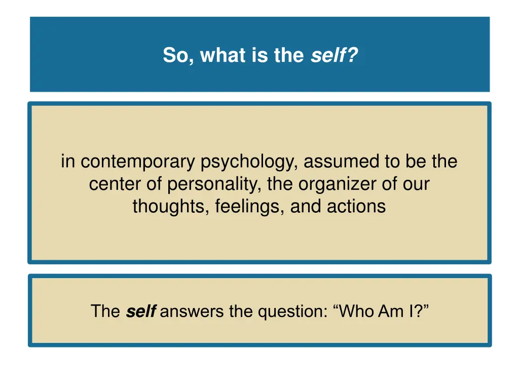 so what is the self