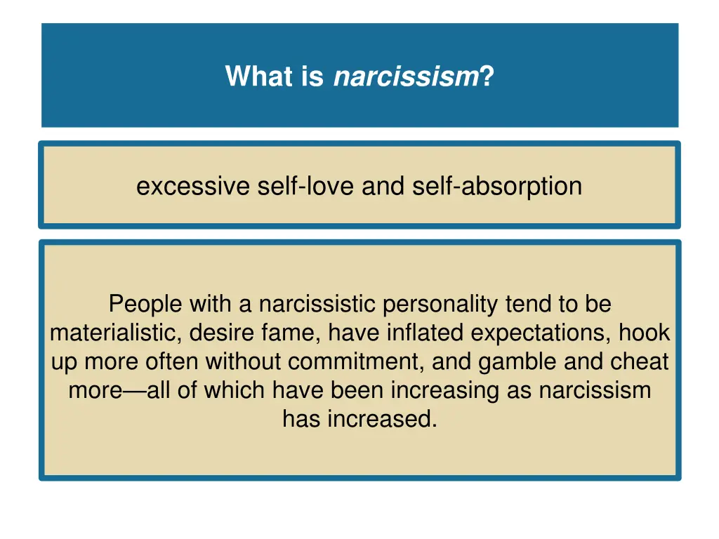 what is narcissism