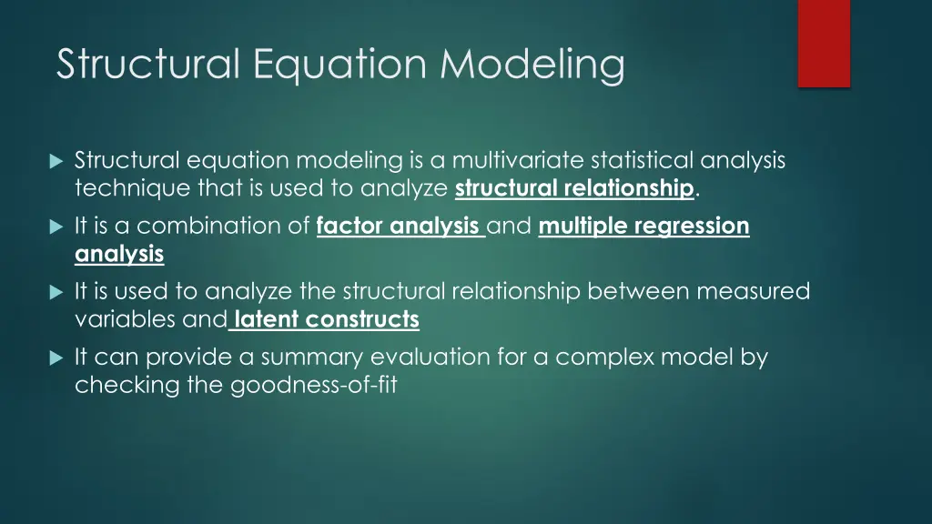 structural equation modeling