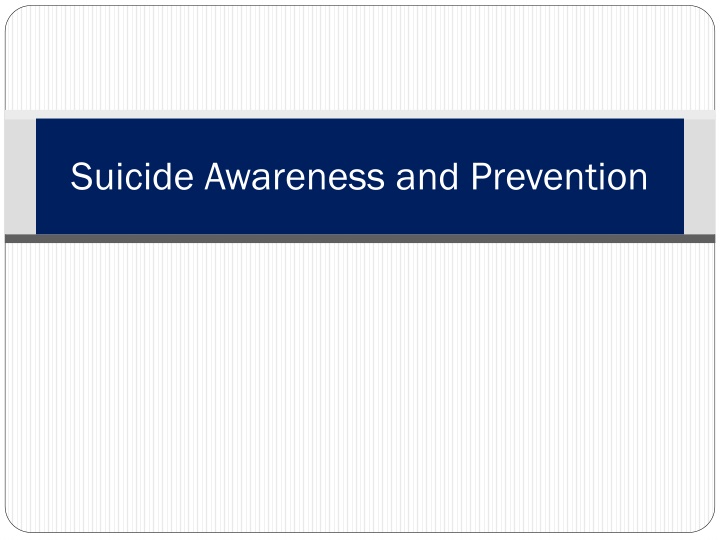 suicide awareness and prevention