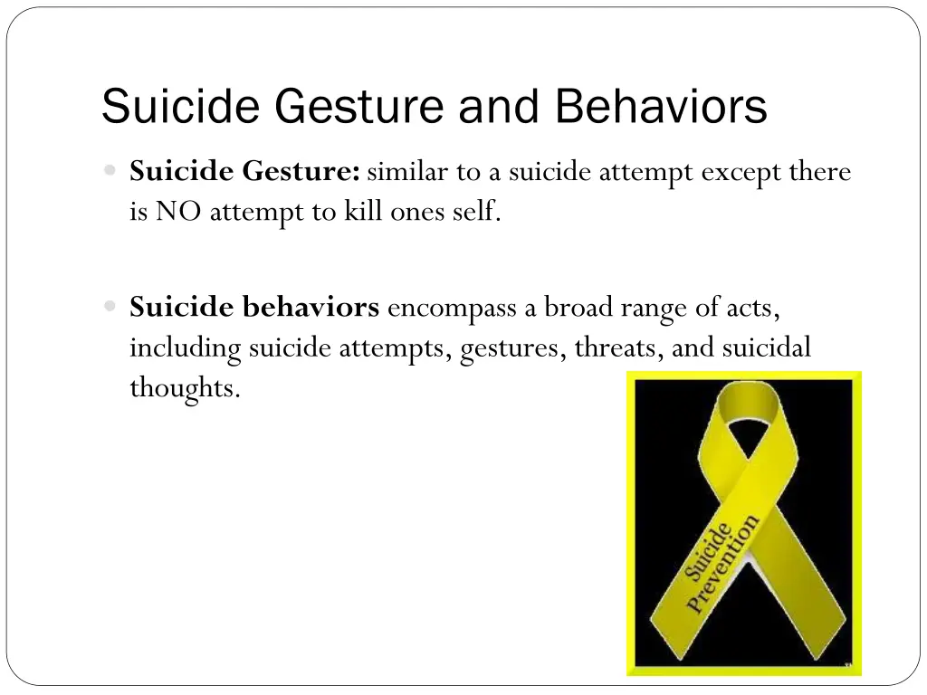 suicide gesture and behaviors