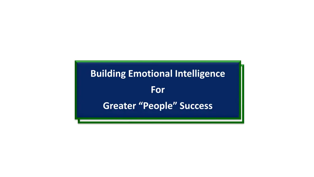 building emotional intelligence