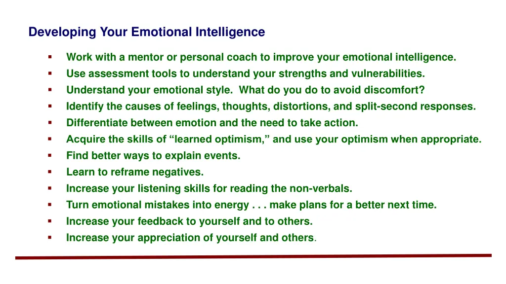 developing your emotional intelligence