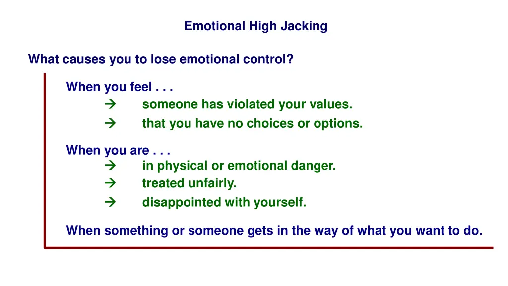 emotional high jacking 1