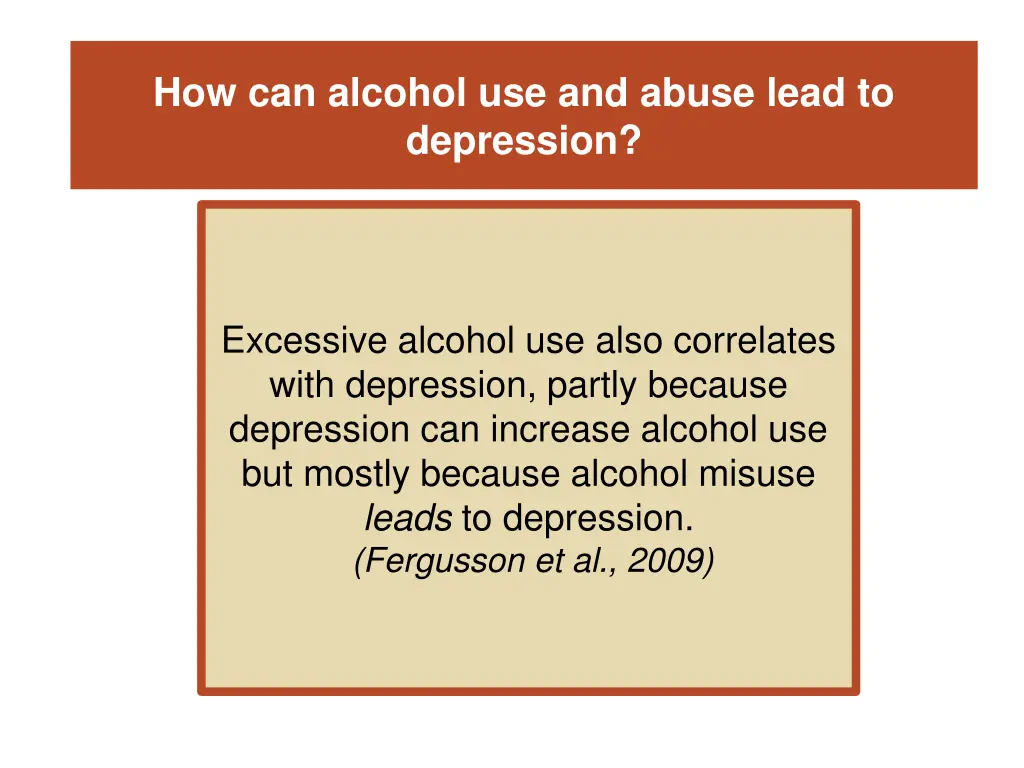 how can alcohol use and abuse lead to depression