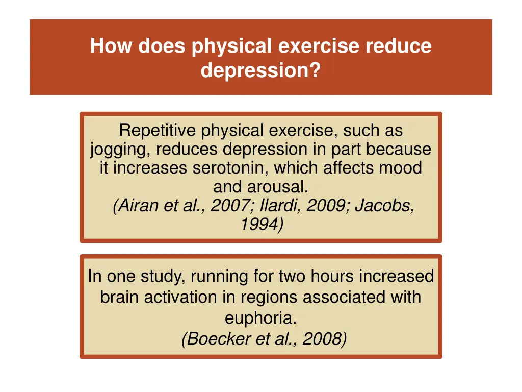 how does physical exercise reduce depression