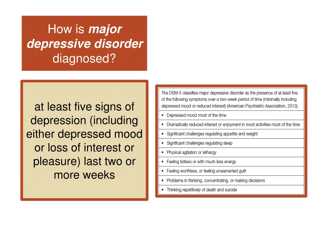 how is major depressive disorder diagnosed