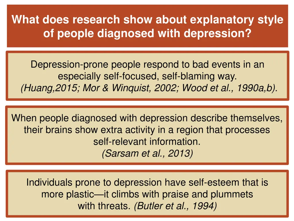 what does research show about explanatory style