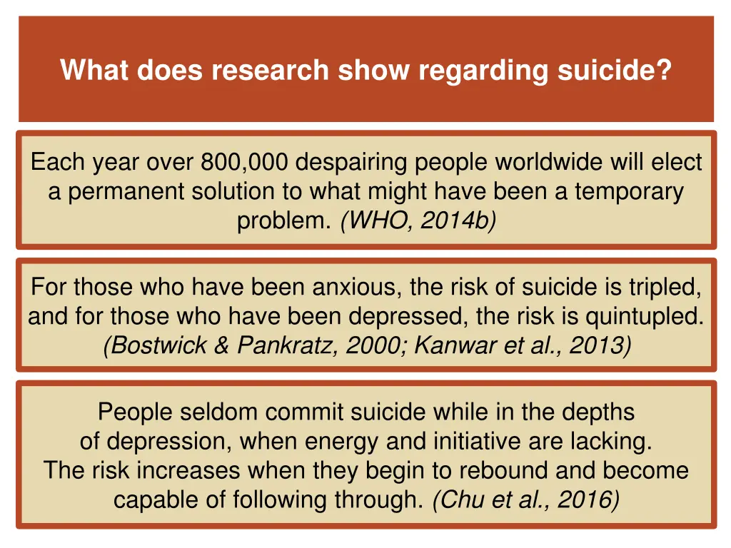 what does research show regarding suicide