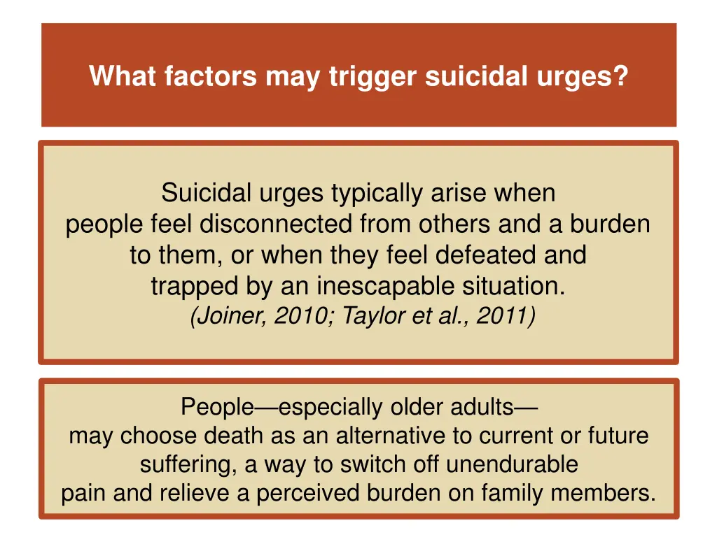 what factors may trigger suicidal urges