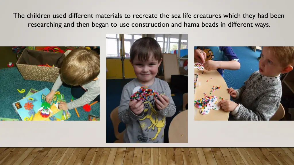 the children used different materials to recreate