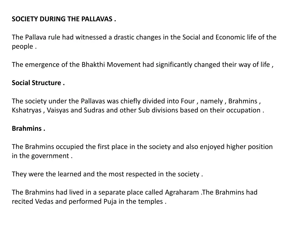 society during the pallavas