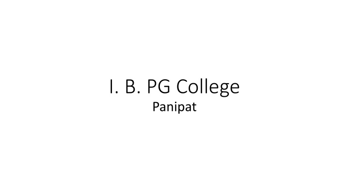 i b pg college panipat