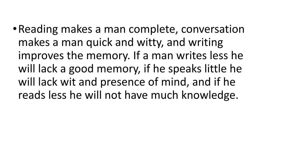 reading makes a man complete conversation makes