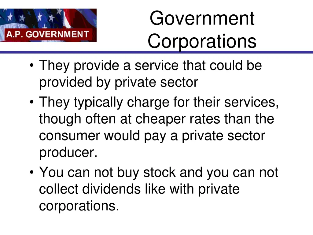 government corporations