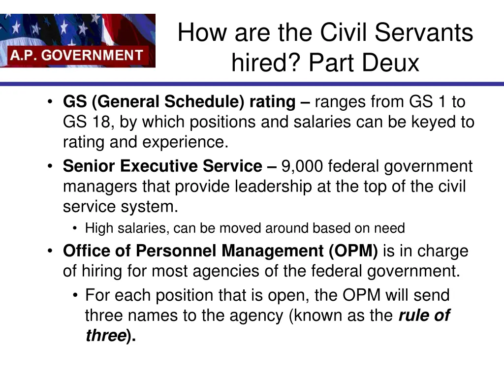 how are the civil servants hired part deux