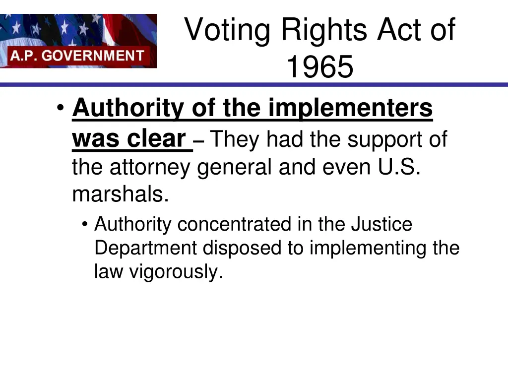 voting rights act of 1965 authority