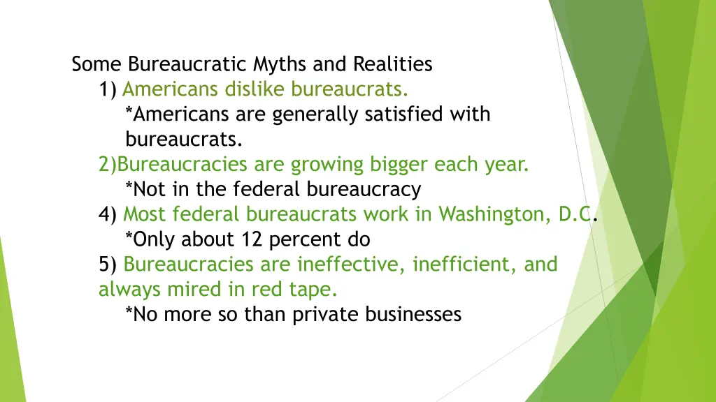 some bureaucratic myths and realities 1 americans