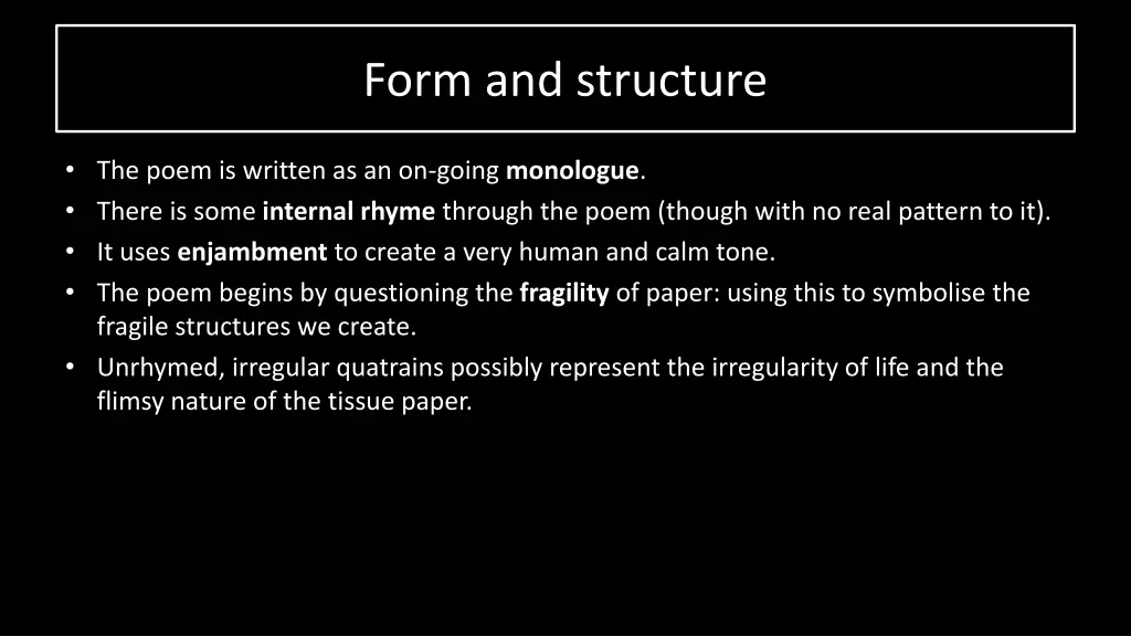 form and structure